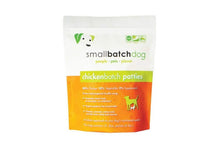 Load image into Gallery viewer, Smallbatch Frozen Chicken product bag with information on ingredients and benefits for dogs.