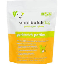 Load image into Gallery viewer, Smallbatch frozen pork patties with 88% humanely raised pork and organic vegetables for dogs.