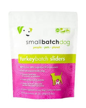 Load image into Gallery viewer, Smallbatch Frozen Turkey dog food with 88% turkey, 10% organic vegetables, 2% natural supplements in a resealable package.
