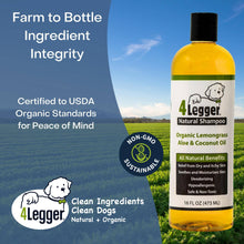 Load image into Gallery viewer, 4-Legger Lemongrass and Aloe Organic Hypoallergenic Dog Shampoo