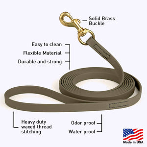 Viper Biothane 20 ft Dog Leash - Long Line Lead with solid brass buckle and waterproof coating.
