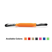 Load image into Gallery viewer, Viper French Linen Tug Dog Toy in orange with color options including red, beige, black, blue, pink, and green.