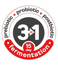 Load image into Gallery viewer, 3-in-1 prebiotic, probiotic, postbiotic fermentation logo promoting gut health for dogs.