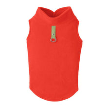 Load image into Gallery viewer, Fleece Vest for dogs, red fleece vest with built-in leash attachment and pullover design for comfort and warmth.