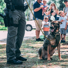 Load image into Gallery viewer, Viper Biothane 20 ft Dog Leash - Long Line Lead used by K9 officer with dog in training demonstration.