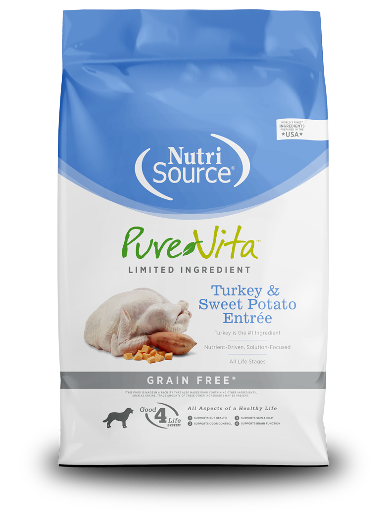 Purevita Turkey & Sweet Potato for Dogs - NutriSource Limited Ingredient Grain Free Dog Food