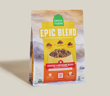 Load image into Gallery viewer, Open Farm Epic Blend Chicken &amp; Superfood dog food bag with high protein kibble and superfoods.