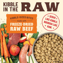 Load image into Gallery viewer, Kibble in the Raw dog food featuring freeze-dried raw beef and fresh vegetables, optimized nutrition for dogs.