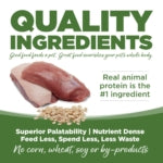 Pure Vita dog food with quality ingredients like real animal protein and no corn, wheat, soy, or by-products.