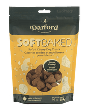 Load image into Gallery viewer, Darford Soft Baked Dog Biscuits package featuring soft &amp; chewy treats for all dogs in a vibrant design.