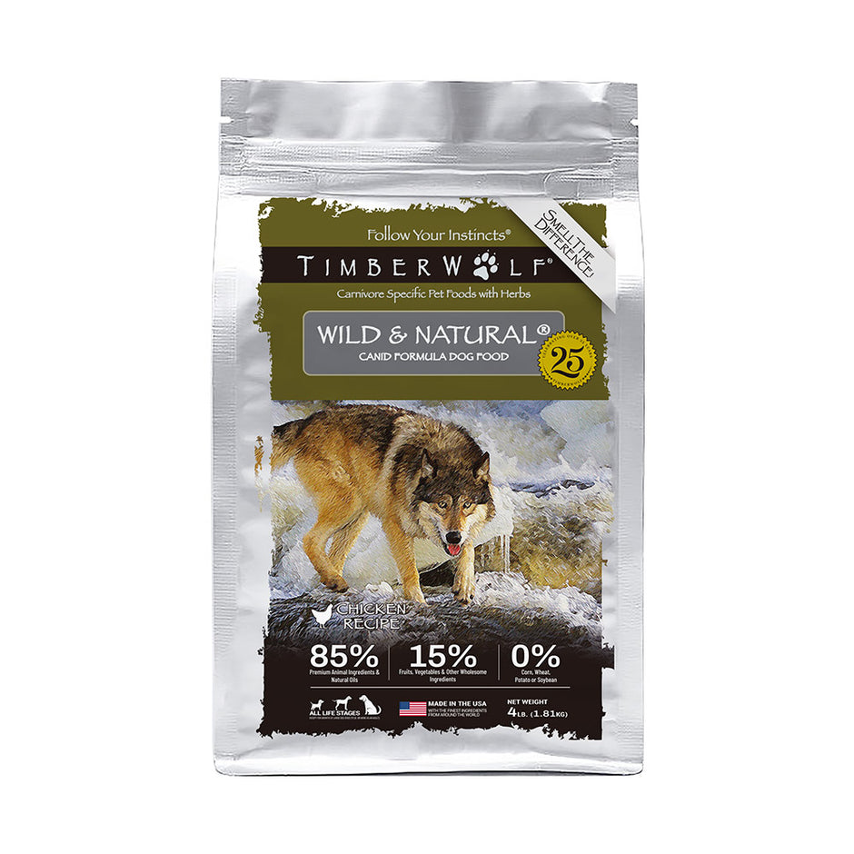 Timberwolf Chicken Wild & Natural for Dogs, high-performance diet simulating a wolf's natural nutrition.