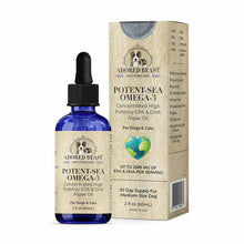 Load image into Gallery viewer, Adored Beast Apothecary Potent-Sea Omega algae oil bottle for dogs and cats with high EPA and DHA content.