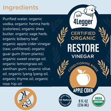 Load image into Gallery viewer, 4-Legger RESTORE Organic Apple Cider Vinegar Conditioning Rinse for Dogs