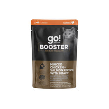 Load image into Gallery viewer, Go! Cat Booster Pouches 2.5oz Minced Chicken + Salmon with Gravy for brain health and hydration support