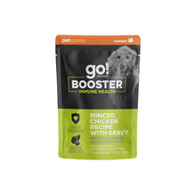 Load image into Gallery viewer, Go! Dog Booster Pouches 2.8oz with minced chicken and gravy for immune health, perfect meal topper for dogs.