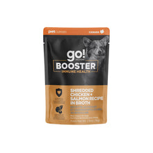Load image into Gallery viewer, Go! Dog Booster Pouches 2.8oz Shredded Chicken + Salmon in Broth for immune health