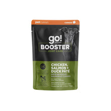 Load image into Gallery viewer, Go! Dog Booster Pouches 2.8oz Chicken Salmon Duck Pâté for Joint Care, ideal meal topper for dogs.