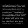 Go! Cat Booster Pouches 2.5oz ingredients list including chicken, salmon, vitamins, minerals, and veggies.