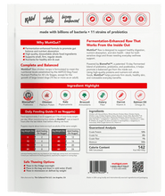 Load image into Gallery viewer, Mutt Gut Microbiome Raw dog food microbiome packaging with ingredients and feeding guide for healthy digestion.