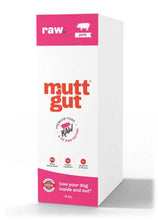 Load image into Gallery viewer, Mutt Gut Microbiome Raw dog food microbiome premium pork packaging designed for sensitive dog digestive health.