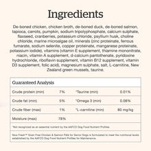 Load image into Gallery viewer, Ingredients list for Now! Fresh Dog Pouches 2.8oz, including protein sources and nutritional analysis.