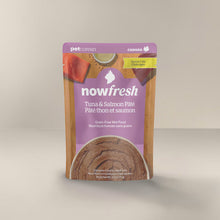 Load image into Gallery viewer, Now! Fresh Cat Pouches 2.5oz Tuna &amp; Salmon Pâté, grain-free wet food for senior cats.
