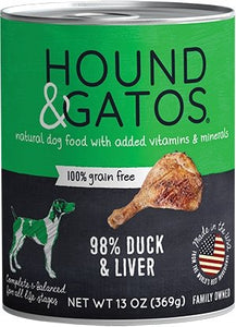 Hound & Gatos Grain Free 98% Duck & Duck liver for Dog