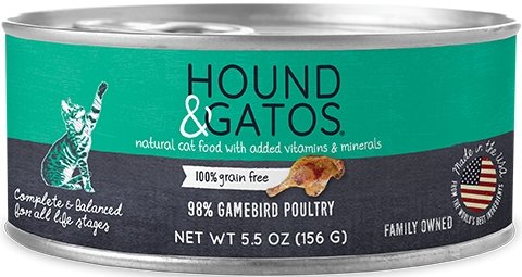 Hound & Gatos Grain Free 98% Gamebird Poultry for Cat - Bakersfield Pet Food Delivery