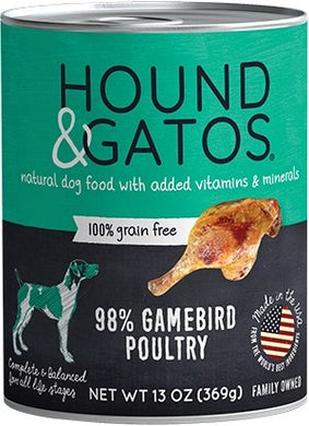 Hound & Gatos Grain Free 98% Gamebird Poultry for Dog