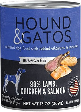 Hound & Gatos Grain Free 98% Lamb, Chicken & Salmon for Dog