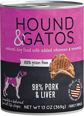 Hound & Gatos Grain Free 98% Pork & Pork liver for Dog
