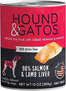 Hound & Gatos Free Grain 98% Salmon & Lamb Liver for Dog