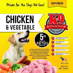 K9 Kraving Raw Chicken and Vegetable