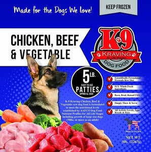 K9 Kraving Raw Chicken\Beef and Vegetable