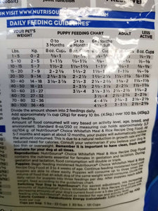 Nutrisource large breed puppy food store feeding chart